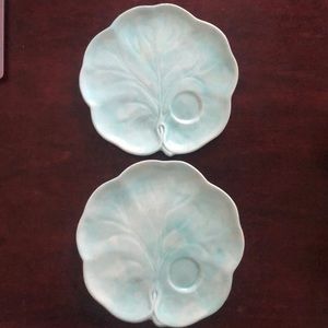 2 Handmade “Leaf” Plates